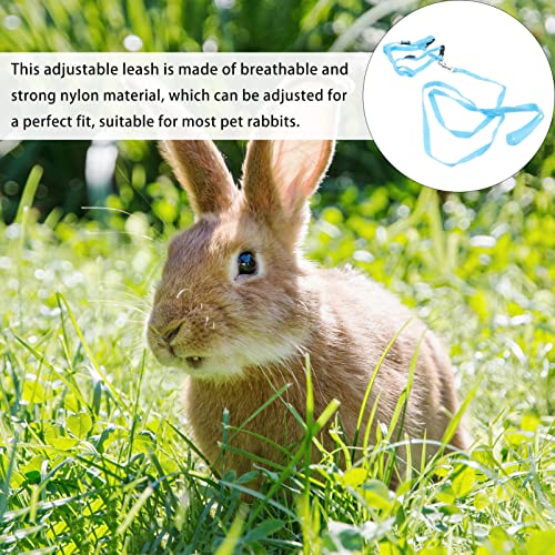 Balacoo Rabbit Harness, Adjustable Bunny Harness Leash Nylon Strap Small Animals Pet Accessories for Outdoor Walking (Random Color)