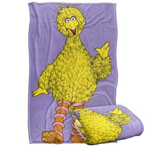 sesame street big bird painted officially licensed silky touch super soft throw blanket 36" x 58"