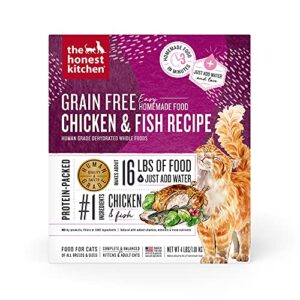 the honest kitchen dehydrated grain free chicken & fish cat food, 4 lb box