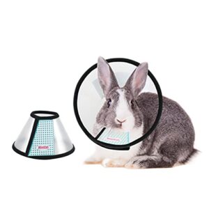 mintcat mini cat cone for rabbits, adjustable recovery pet cone, protective elizabethan collar for rabbits tiny kitten after surgery to stop licking