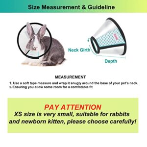 MintCat Mini Cat Cone for Rabbits, Adjustable Recovery Pet Cone, Protective Elizabethan Collar for Rabbits Tiny Kitten After Surgery to Stop Licking