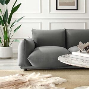 Modway Copious Performance Velvet Loveseat in Gray