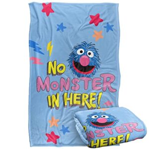 sesame street no monster in here officially licensed silky touch super soft throw blanket 36" x 58"