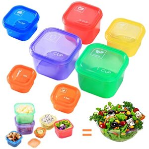 portion control container kit,21 day fix containers and food plan,multi color coded containers,meal prep system storage containers,bpa free weight loss food containers for double diet plan (square 7pcs)