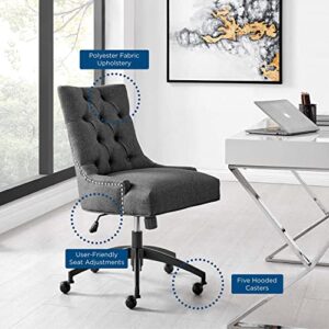 Modway Regent Tufted Fabric Swivel Office Chair in Black Gray