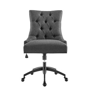 Modway Regent Tufted Fabric Swivel Office Chair in Black Gray