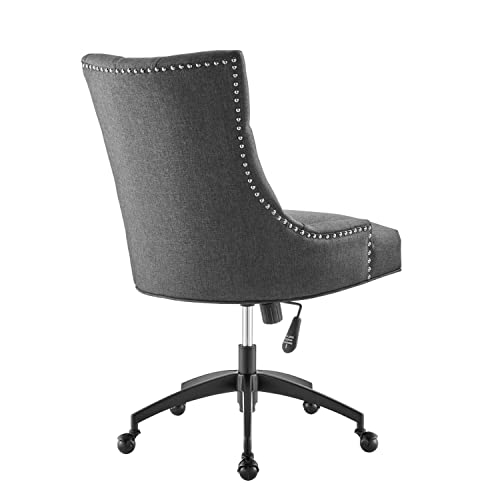 Modway Regent Tufted Fabric Swivel Office Chair in Black Gray