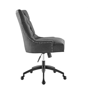 Modway Regent Tufted Fabric Swivel Office Chair in Black Gray