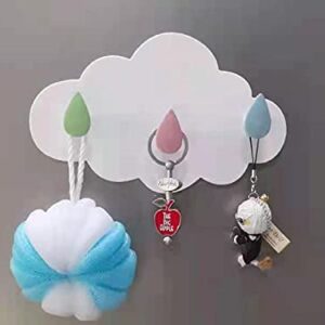 NC Cloud Hooks for Towels & Clothes, Bathroom & Living Decoration, Self Adhesive (Rainbow)