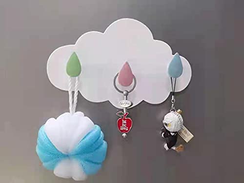 NC Cloud Hooks for Towels & Clothes, Bathroom & Living Decoration, Self Adhesive (Rainbow)