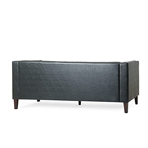 Christopher Knight Home Pondway Sofas, Midnight Black + Brown