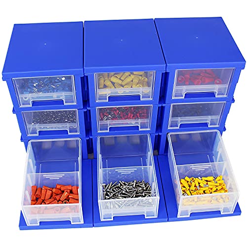 Modular Stackable Expandable Stacking Storage Hardware Organizer Bins with Drawers