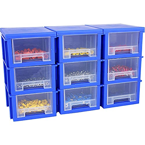 Modular Stackable Expandable Stacking Storage Hardware Organizer Bins with Drawers