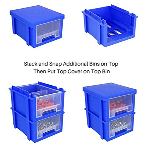 Modular Stackable Expandable Stacking Storage Hardware Organizer Bins with Drawers