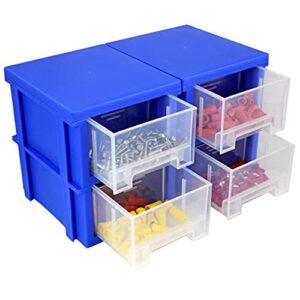 Modular Stackable Expandable Stacking Storage Hardware Organizer Bins with Drawers