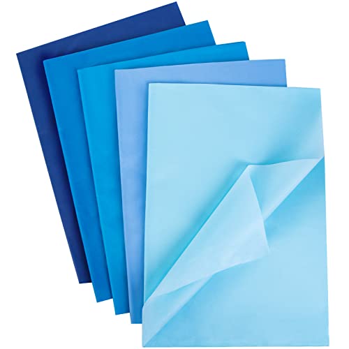 Shindel Tissue Gift Wrapping Paper Crafts, 200Sheets Blue Wrapping Tissue, 5 Colors, 19.7 x 27.6inches