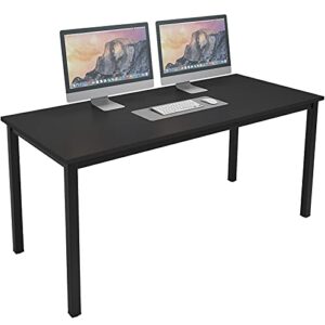 sogesfurniture 55.1 inches office desk computer desk gaming desk computer table sturdy writing workstation for home office, black