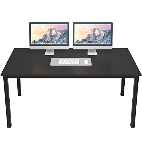 sogesfurniture 55.1 inches Office Desk Computer Desk Gaming Desk Computer Table Sturdy Writing Workstation for Home Office, Black