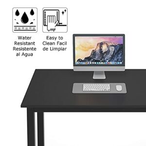 sogesfurniture 55.1 inches Office Desk Computer Desk Gaming Desk Computer Table Sturdy Writing Workstation for Home Office, Black