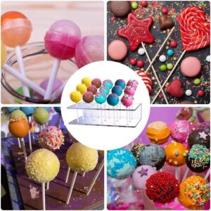 Aongch Cake Pop Display Stand 15 Hole Clear Acrylic Cake Pop Stand Lollipop Stand Holder Display for Weddings Baby Showers Birthday Party Halloween Christmas Candy Decorative