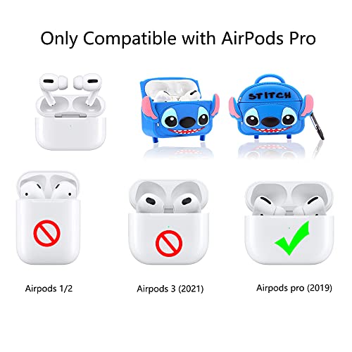 Case for Airpods Pro, Suublg Silicone Airpod Pro Case Protective Charging Covers with 3D Shoulder Bag Backpack Design, with Keychain