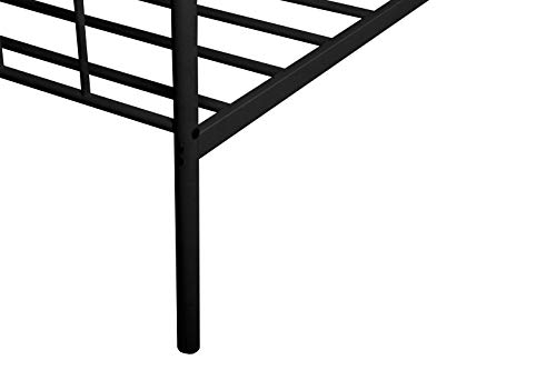 gaodashang Twin Size Metal Frame Daybed with Pullout Trundle,Heavy Duty Steel Slat Support Sofa Bed for Guest,No Spring Box Needed,Black