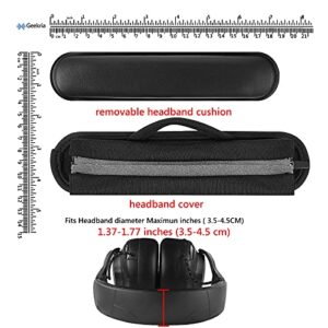 Geekria Large Hook and Loop Headband Cover + Headband Pad Set/Headband Protector with Zipper/DIY Installation No Tool Needed, Compatible with ATH, JBL, Razer, Sony, Sennheiser Headphones (Black)