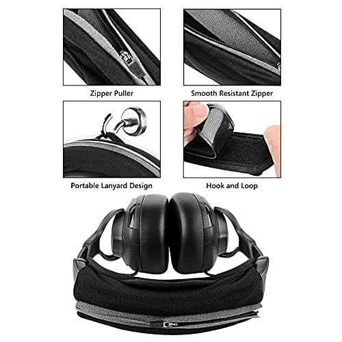 Geekria Large Hook and Loop Headband Cover + Headband Pad Set/Headband Protector with Zipper/DIY Installation No Tool Needed, Compatible with ATH, JBL, Razer, Sony, Sennheiser Headphones (Black)