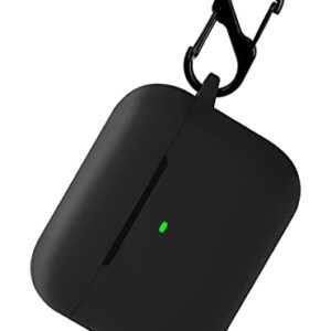 Geiomoo Silicone Carrying Case Compatible with Razer Hammerhead TrueWireless Pro, Portable Scratch Shock Resistant Cover with Carabiner (Black)