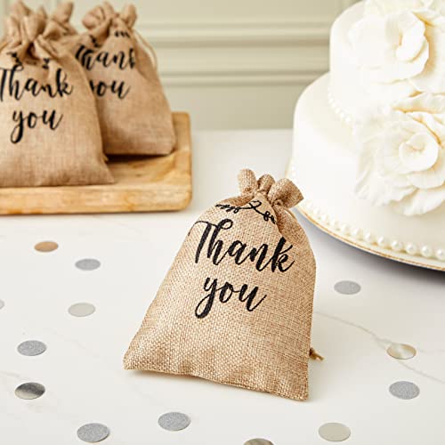 30 Pack Small Burlap Bags with Drawstring for Wedding Favors, Jewelry, Thank You Gift Bag (5x7 In)