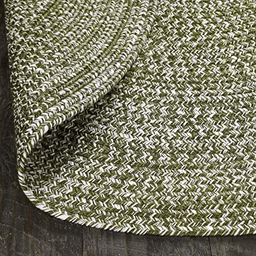 SUPERIOR Reversible Braided Indoor/Outdoor Area Rug, 6' x 9', Green-White