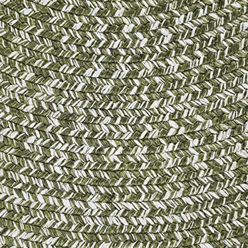 SUPERIOR Reversible Braided Indoor/Outdoor Area Rug, 6' x 9', Green-White