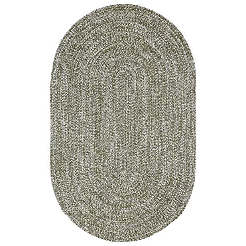 SUPERIOR Reversible Braided Indoor/Outdoor Area Rug, 6' x 9', Green-White