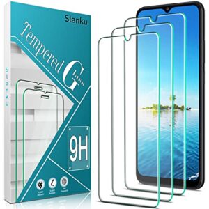 slanku [3 pack] screen protector for samsung galaxy a32 5g, m12 tempered glass, bubbles free, case friendly, anti-scratch, easy to install, 9h-hardness
