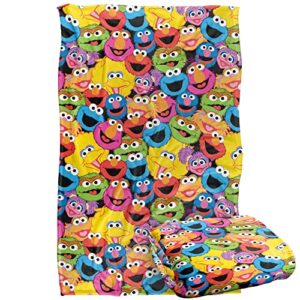 sesame street character head collage officially licensed silky touch super soft throw blanket 36" x 58"