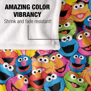 Sesame Street Character Head Collage Officially Licensed Silky Touch Super Soft Throw Blanket 36" x 58"