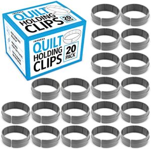 [20 pack] quilt clips for quilting creations - heavy duty quilting clips for machine quilting - versatile clamps for quilting free motion - 1" tall large clamps for quilt - 3" diameter quilting rings