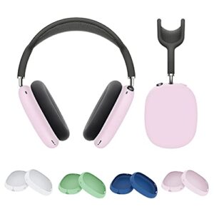 antetek silicone case for airpods max headphone,soft silicone skin cover lightweight [anti slip] shock-proof shatter-resistant protective frame full cover compatible for airpods max (pink)