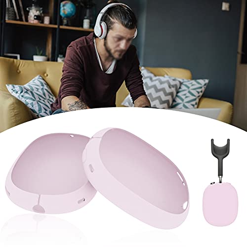 Antetek Silicone Case for Airpods Max Headphone,Soft Silicone Skin Cover Lightweight [Anti Slip] Shock-Proof Shatter-Resistant Protective Frame Full Cover Compatible for Airpods Max (Pink)