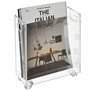 stock your home acrylic magazine holder - crystal clear acrylic holder - shatterproof - open top - space saver - acrylic holder for magazines, publications, office desk, reception, waiting room