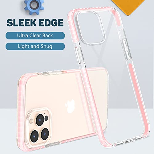 MATEPROX Compatible with iPhone 13 Pro Max Case Clear Thin Slim Crystal Transparent Cover Shockproof Bumper Case for iPhone 13 Pro Max 6.7" 2021(Pink)