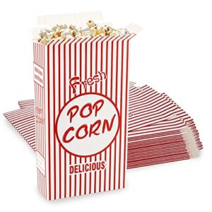 mt products popcorn boxes for party - 0.74 oz. (pack of 50) - #1 popcorn buckets with close top - great for movie theater, circuses, and stadium