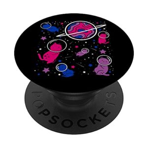 bisexual pride cat in space bisexual popsockets swappable popgrip