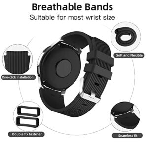 Easuny Compatible for Samsung Galaxy Watch 3 45mm Band/Galaxy Watch 46mm/Gear S3 Frontier, 22mm Smart Watch Bands Silicone Quick Release Strap for Men, 3 Pack of Black/Dark Blue/Space Gray