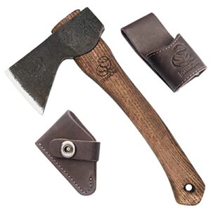 beavercraft carving axe hand forged hatchet with sheath - small axe hatchet axe with wood handle - bearded axe wood hatchet forged axe bushcraft hatchet camping hatchet carving axe hatchet ax1