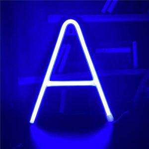 qiaofei letter neon signs led blue neon light up decorative art lights battery/usb operated marquee letters alphabet neon word decor lights for home shop bar baby shower birthday wedding party (a)