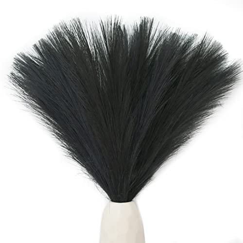 Mandy's 20pcs Black Silk Pampas Grass Artificial Flowers 18" for Home Kitchen Wedding Decorations Wedding Floral Arrangement