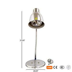 Single Bulb Heat Lamp for Food 250w Food Warming Light Buffet Warmer Lamps for Fries,Fried Food,Pizza,Donuts,Pastas