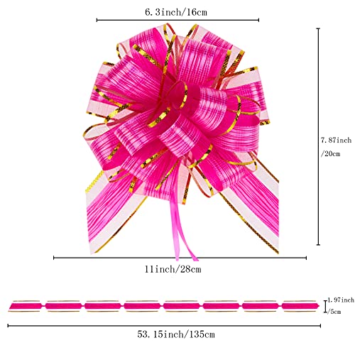 Pull Bows for Gifts Basket Christmas Wrapping Ribbons and Bow Large Bows for Cars A8-9pcs-Multi