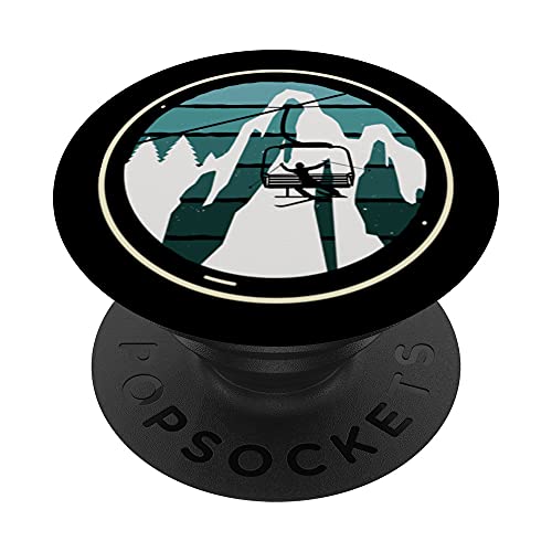 Skiing Mountains Ski Lift PopSockets Swappable PopGrip